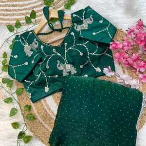 Satin Silk Saree with Blouse