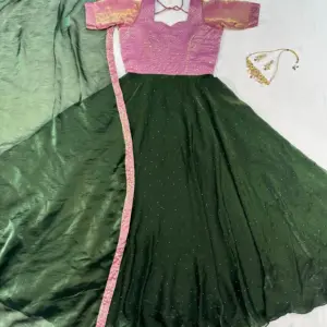 Attractive Pure Soft Fendy Silk Gown With Dupatta