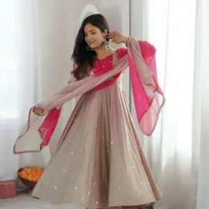 Roman Silk Anarkali Set
