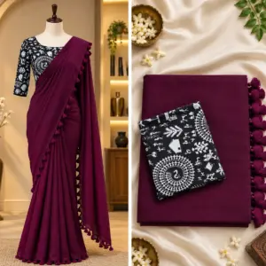 Khadi Cotton Saree with Blouse