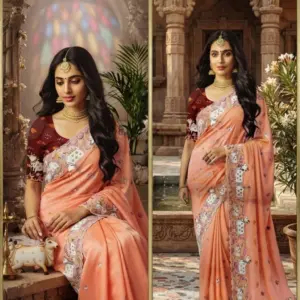 Embroidered Saree with Blouse