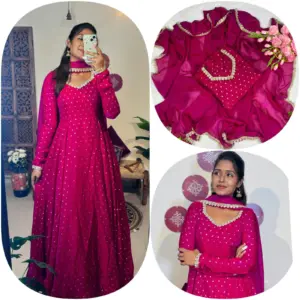 Nc Moss Gown with Dupatta