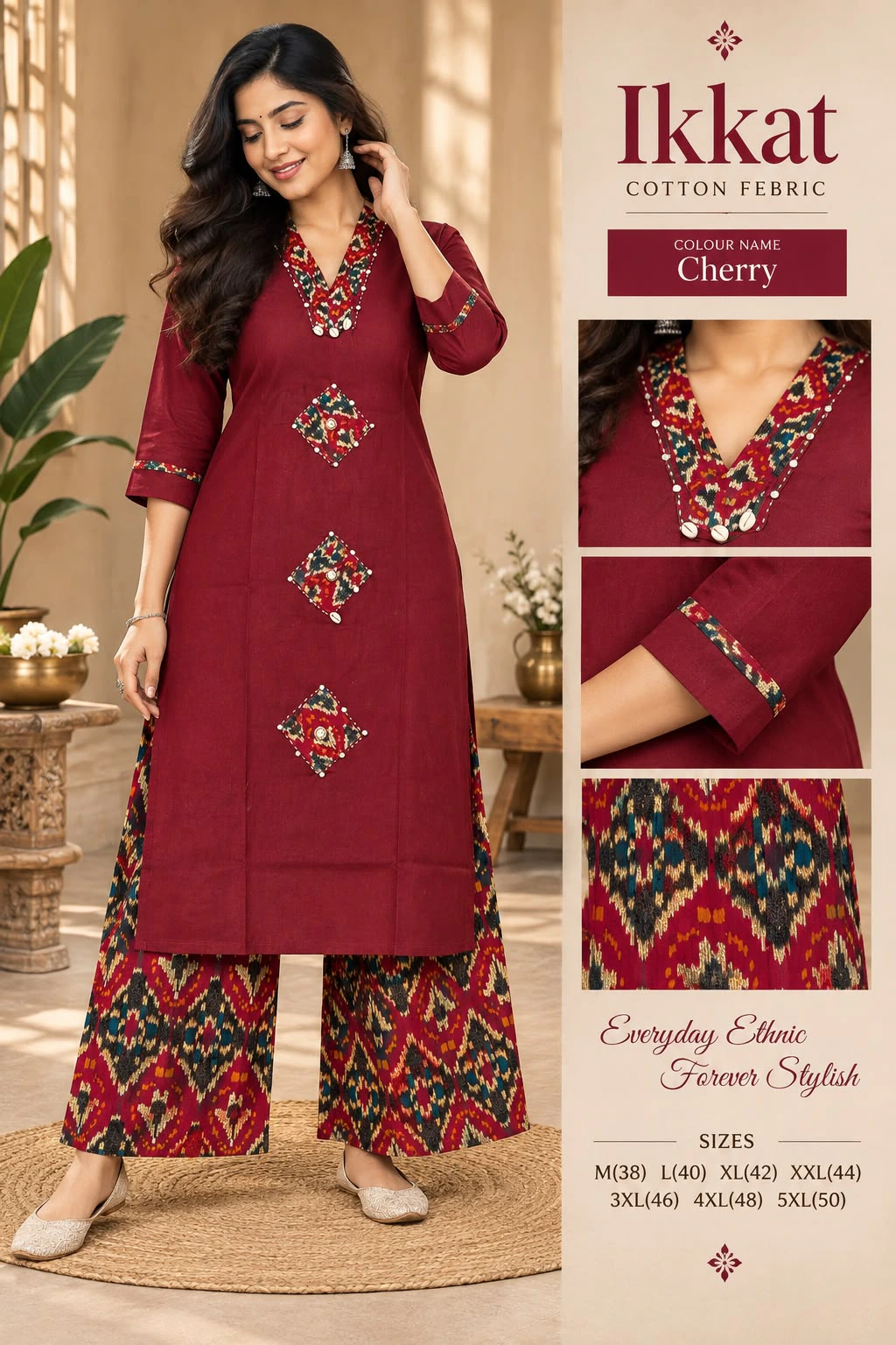 Cotton Ikkat Co-ord Set for Women – Design 2