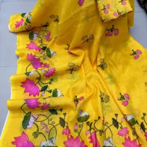 Linen Printed Saree with Blouse