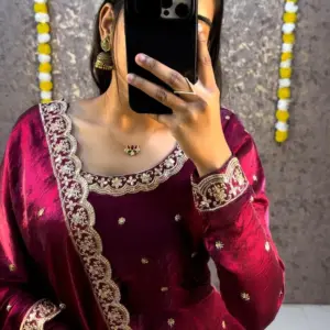 Trending Space Silk Rich sequence embroidery Gown With Dupatta