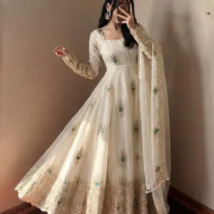 Fendy Silk Gown with Dupatta