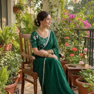 Satin Silk Saree with Blouse