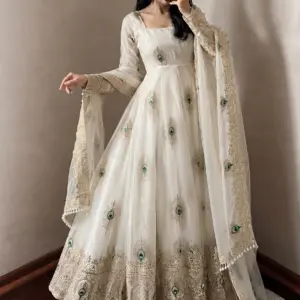 Fendy Silk Gown with Dupatta