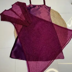 Insta Viral Galaxy 2-Piece Set With Shining inner Gown with a beautifully beaded outer coat