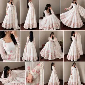 Fendy Silk Anarkali Gown Set