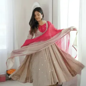 Roman Silk Anarkali Set