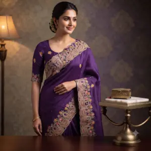 SPACE SILK EMBROIDERY WITH SEPARATE BLOUSE