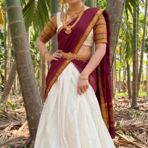 Mul Cotton Zari Woven Lehenga Set