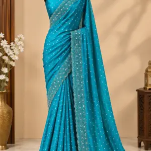 Most Ever Gorgeous Space Silk Saree With Attractive Blouse Piece