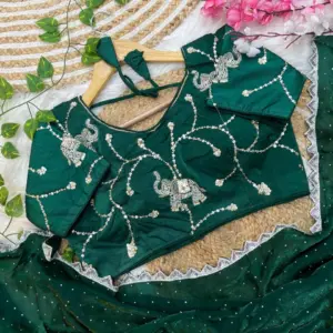 Satin Silk Saree with Blouse