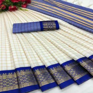 Arani Pattu Silk Checked Sarees with Zari Border