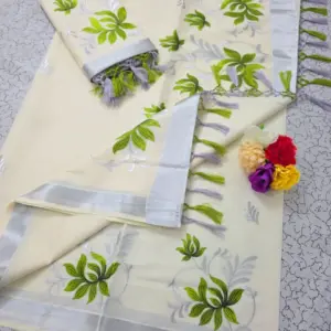 Cotton Embroidered Saree with Blouse – Design 4