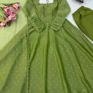Designer Gown with Pent Set Elegant Ethnic Wear Crafted in Classy Tones with Premium Fabric