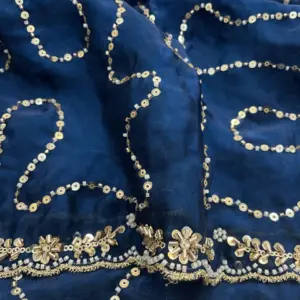Satin Embellished Saree with Blouse