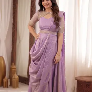 Doremon Crush Gown with Dupatta