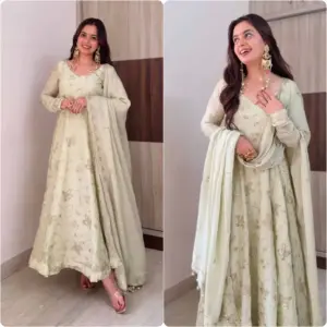 Fendy Silk Gown with Dupatta