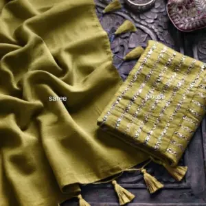 Elegant George Saree with Matching Blouse