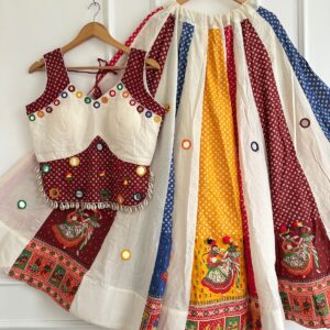 Ajrakh Cotton Kutchi Work Chaniya Choli