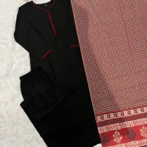 Rayon Kurti Pant Dupatta Set