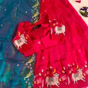 Silk Embroidered Lehenga Set