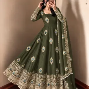 Fendy Silk Embroidered Gown