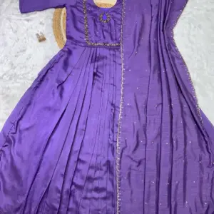 Vichithra Silk Handwork Gown with dupatta