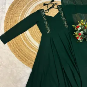 Faux Georgette Pintuck Gown