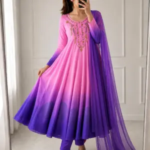 Chiffon Anarkali Gown Set