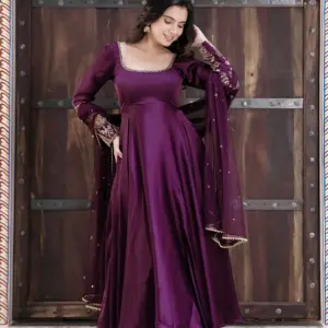 Upada Silk Gown with Dupatta