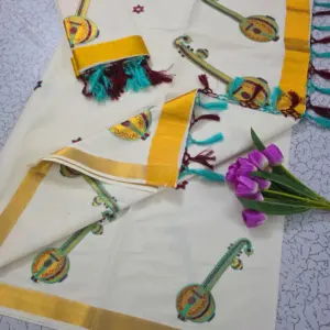 Cotton Embroidered Saree with Blouse