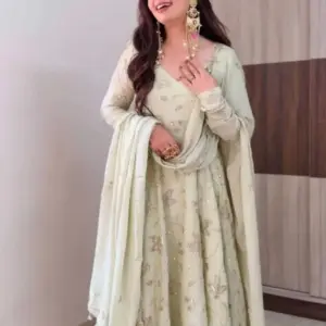 Fendy Silk Gown with Dupatta