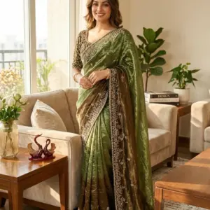 Beautiful Soft Fendy Sequence Embroidery Work Sarees