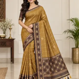 Soft Silk Saree with Blouse – Design 4
