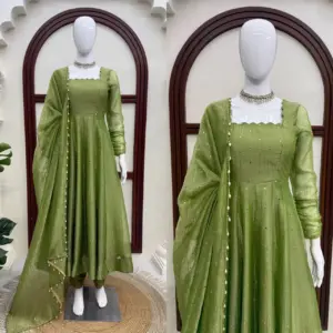 Designer Gown with Pent Set Elegant Ethnic Wear Crafted in Classy Tones with Premium Fabric