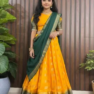Traditional Pure Silk Fully Stitched Lehenga Choli Set