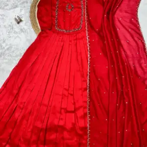 Vichithra Silk Handwork Gown with dupatta