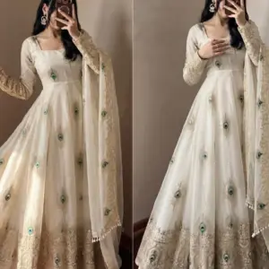 Fendy Silk Gown with Dupatta