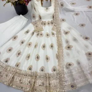 Fendy Silk Gown with Dupatta
