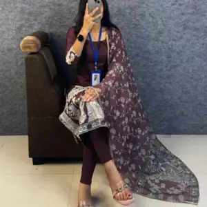 Viral Kalamkari khalahasti kota chex kurti with kalamkari dupatta