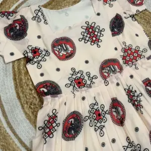 Most Trending Kalamkari Kolam Design Mull chanderi Maxi Gown