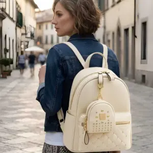 Latest Trendy Women’s Pink Backpack | Lightweight & Durable PU Leather School/College Bag|Adjustable