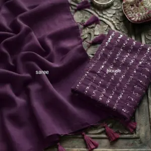 Elegant George Saree with Matching Blouse