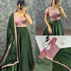 Attractive Pure Soft Fendy Silk Gown With Dupatta