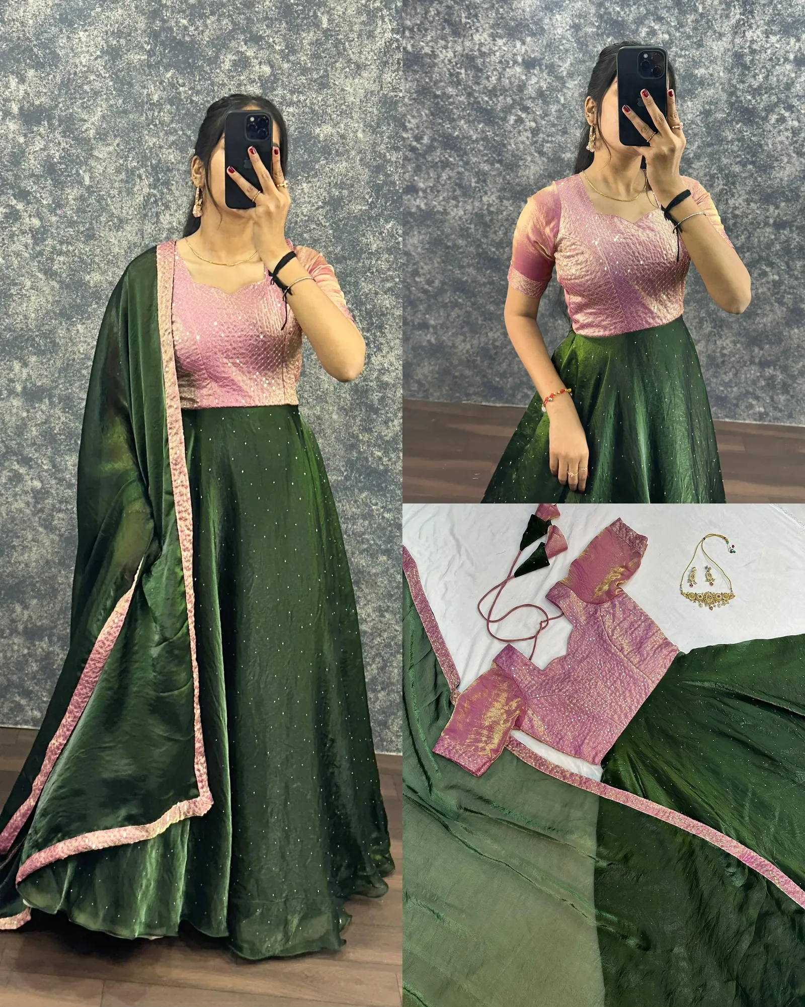 Attractive Pure Soft Fendy Silk Gown With Dupatta