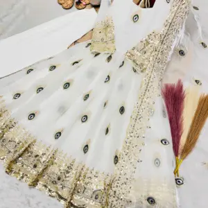Silk Embroidered Kids Gown Set